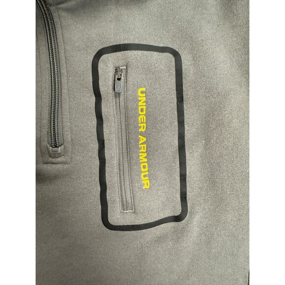 Under Armour Jacket Mens Gray Soft Shell 1/4 Zip‎ Pocket MEDIUM - Picture 4 of 9